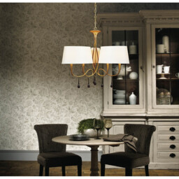 Paola Wall Lamp 2 Light E14, Silver Painted With Black Shades & Black Glass Droplets - thumbnail 5