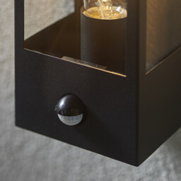 Breton Outdoor Box Lantern Matt Black with PIR Motion Sensor, IP44 - thumbnail 5