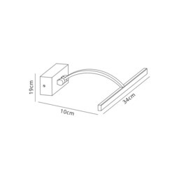Walton Small 1 Arm Wall Lamp, Picture Light, 1 x 6W LED, 3000K, 470lm, Sand Black, 3yrs Warranty - thumbnail 2