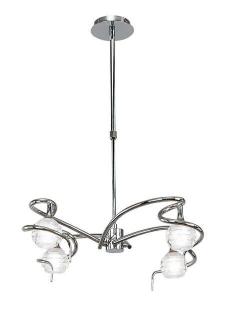 Dali Telescopic Ceiling Pendant Semi Flush Convertible 4 Light G9, Polished Chrome - image 1