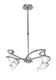 Dali Telescopic Ceiling Pendant Semi Flush Convertible 4 Light G9, Polished Chrome - thumbnail 1