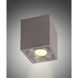 Levi Rectangular Spotlight, 1 x GU10 (Max 12W), IP65, Grey Concrete, 2yrs Warranty - thumbnail 2