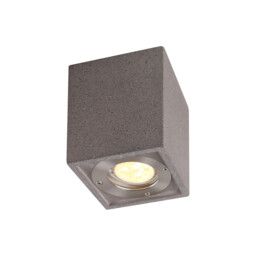 Levi Rectangular Spotlight, 1 x GU10 (Max 12W), IP65, Grey Concrete, 2yrs Warranty - thumbnail 1