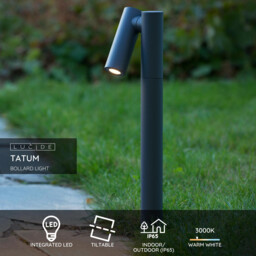 Tatum Modern Bollard Light Outdoor - LED - 1x4,5W 3000K - IP65 - Anthracite - thumbnail 2