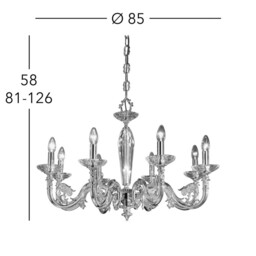 Contarini Multi Arm Chandeliers 8 Light French Gold - thumbnail 5