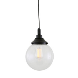 Laguna Bathroom 20cm Globe Pendant, Matt Black, IP44 - thumbnail 1