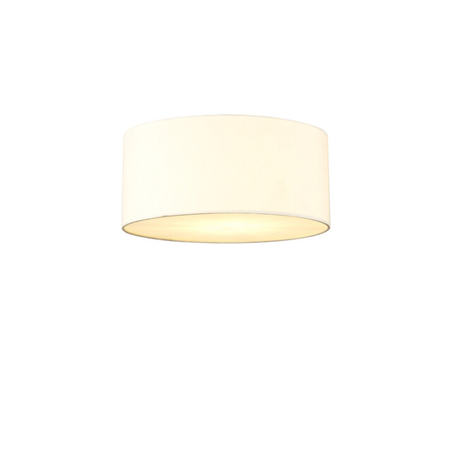 Baymont White 3 Light E27 Universal Flush Ceiling Fixture With 40cm x 18cm Faux Silk Shade, Ivory Pearl/White Laminate - image 1