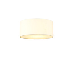 Baymont White 3 Light E27 Universal Flush Ceiling Fixture With 40cm x 18cm Faux Silk Shade, Ivory Pearl/White Laminate - thumbnail 1