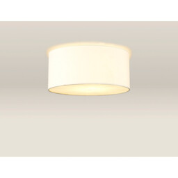 Baymont White 3 Light E27 Universal Flush Ceiling Fixture With 40cm x 18cm Faux Silk Shade, Ivory Pearl/White Laminate - thumbnail 2