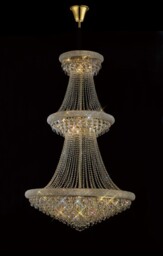 Alexandra Ceiling Pendant Chandelier 3 Tier 29 Light French Gold, Crystal - thumbnail 2