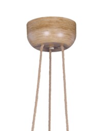Sabina Ceiling Pendant 3 x E27 (Max 40W), Imitation Wood, Linen Shade - thumbnail 3