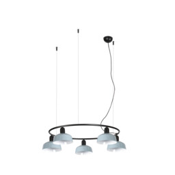 Tatawin Small Pendant Ceiling Light Black, Gloss Grayish Blue 5x E27