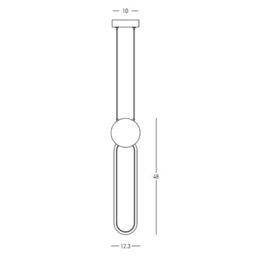 Viora 12.3cm Pendant Ceiling Light Black Matt-Gold Matt Ring LED 3000K Dimmable - thumbnail 5