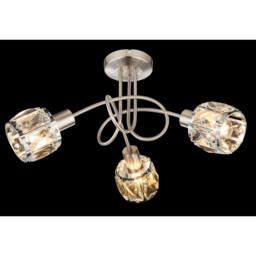 Kris Multi Arm Semi Flush Ceiling Lamp Nickel Matt 3x E14 - thumbnail 2