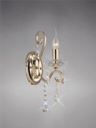 Vela Wall Lamp Switched 1 Candle Light French Gold, Crystal - thumbnail 2