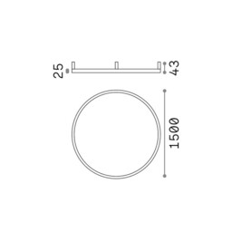 Oracle Slim 150cm Non Dim 3000K Round Integrated LED Semi Flush Ceiling Light Brass 9300lm - thumbnail 2