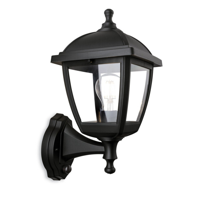 Palma Outdoor PIR Motion Sensor Wall Lamp Black IP44, E27