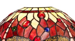 Dekalb 3 Light Telescopic Ceiling Pendant E27 With 30cm Tiffany Shade, Antique Brass, Purple, Pink, Crystal - thumbnail 5