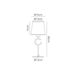 Argi Table Lamp 1 Light E27 Small with Taupe Shade Brown Oxide - thumbnail 2