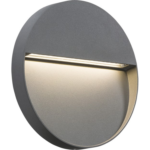 LED Round Wall/Guide light - Grey, 230V IP44 4W