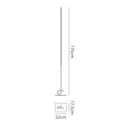 Cinto Floor Lamp 175cm, 20W LED, 3000K, 1600lm Dimmable, Antique Brass - thumbnail 2