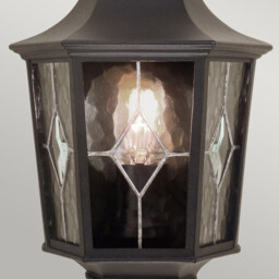 Norfolk 1 Light Outdoor Wall Half Lantern Light Black IP44, E27 - thumbnail 5