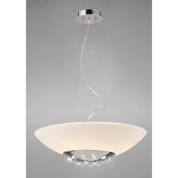 Amada Pendant 6 Light G9, Polished Chrome/Opal White Glass - thumbnail 2