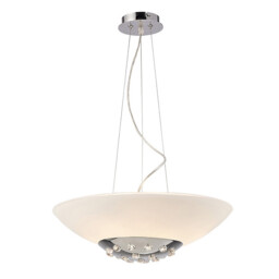 Amada Pendant 6 Light G9, Polished Chrome/Opal White Glass - thumbnail 1