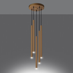 Pastelo Modern Cluster Pendant Ceiling Light Gold 5x G9 - thumbnail 3