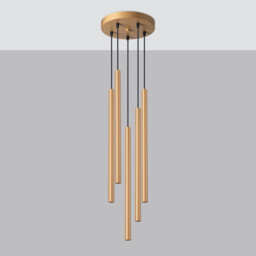 Pastelo Modern Cluster Pendant Ceiling Light Gold 5x G9 - thumbnail 2