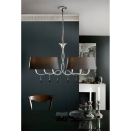 Paola Wall Lamp 1 Light E14, Gold Painted With Black Shade & Amber Glass Droplets - thumbnail 3