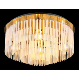 Gorley Ceiling Light Gold Colours Matt Opal Glass Shade 5x E27 - thumbnail 3