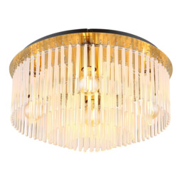 Gorley Ceiling Light Gold Colours Matt Opal Glass Shade 5x E27