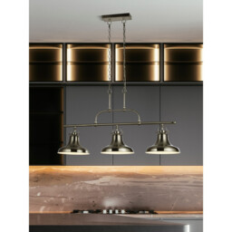 Dallas 3 Light Bar Pendant Satin Silver, White, E27 - thumbnail 2