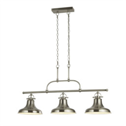 Dallas 3 Light Bar Pendant Satin Silver, White, E27