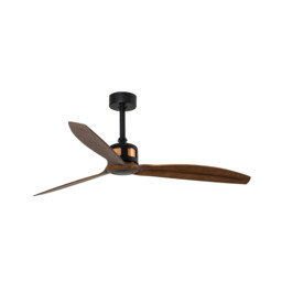 Copper 128cm Smart Ceiling Fan Matt Black, Walnut Blades - thumbnail 1