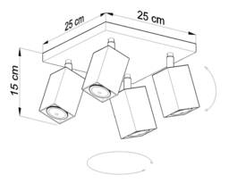 Merida 4 Light Spotlight Cluster Grey, GU10 - thumbnail 2