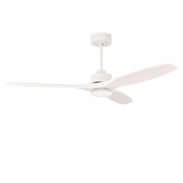 Stem 133cm Ceiling Fan White With White Blades, Sandblasted LED 20.2W CCT 3000-4000-5000K On-Off