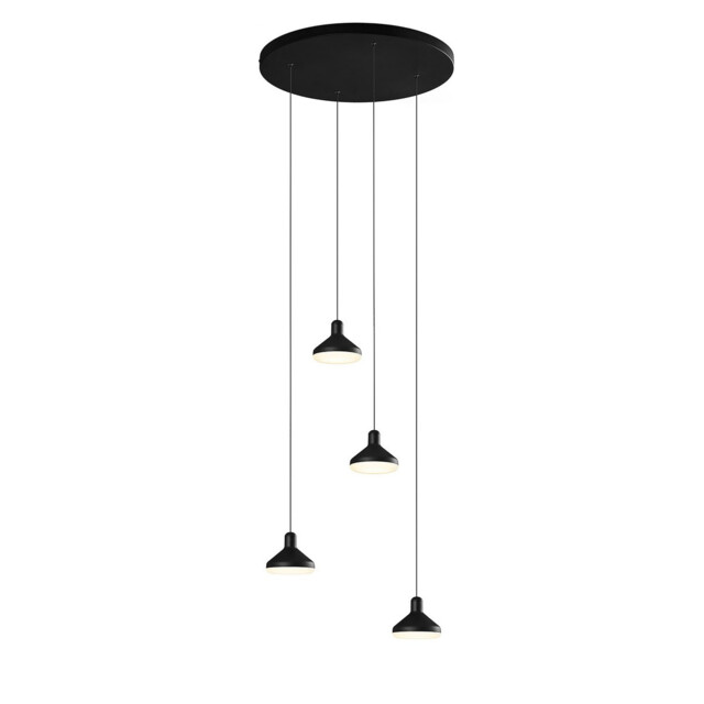 Antaras 4 Light Round Pendant, 32W LED, 3000K, 2360lm, Black, 3yrs Warranty - image 1