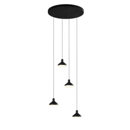 Antaras 4 Light Round Pendant, 32W LED, 3000K, 2360lm, Black, 3yrs Warranty - thumbnail 1