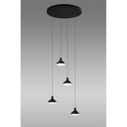 Antaras 4 Light Round Pendant, 32W LED, 3000K, 2360lm, Black, 3yrs Warranty - thumbnail 2