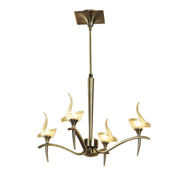 Viena Telescopic Pendant Round 4 Light G9, Antique Brass - image 1