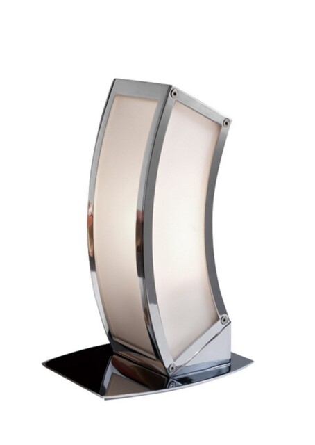 Duna E27 Table Lamp 1 Light E27, Polished Chrome, White Acrylic - image 1
