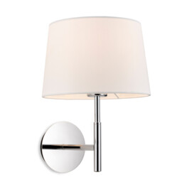 Seymour Classic Switched Wall Lamp Chrome with Cream Shade