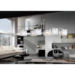 Tokio Rectangular Telescopic 6 Light G9 Line, Gloss White/Polished Chrome - thumbnail 2