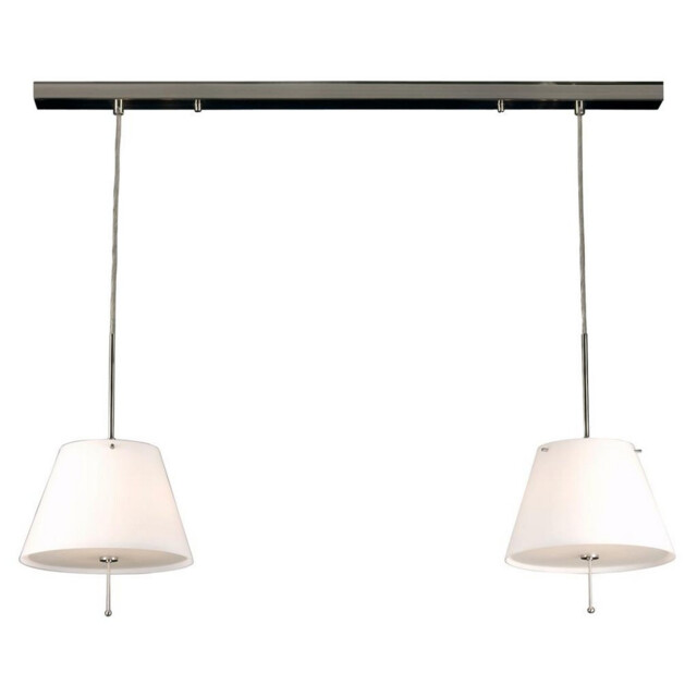 Brezil 2 Light Straight Bar Pendant Ceiling Light Satin Nickel