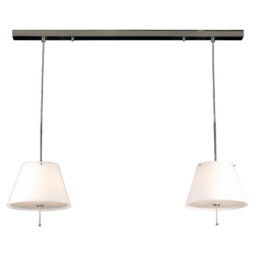 Brezil 2 Light Straight Bar Pendant Ceiling Light Satin Nickel