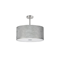 Baymont 40cm Polished Chrome 5 Light E27 Semi Flush Fixture With 50cm x 20cm Silver Leaf Shade - thumbnail 5