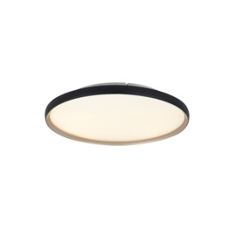 Valora 40cm Integrated Led Semi Flush Ceiling Light Black Matt-Gold LED 2700-3000-4000K Dimmable - thumbnail 1