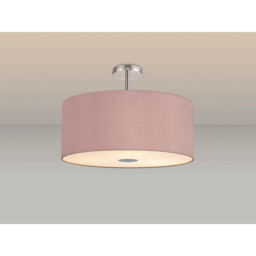 Baymont Polished Chrome 5 Light E27 Drop Flush With 60cm x 22cm Dual Faux Silk Shade, Taupe/Halo Gold - thumbnail 2